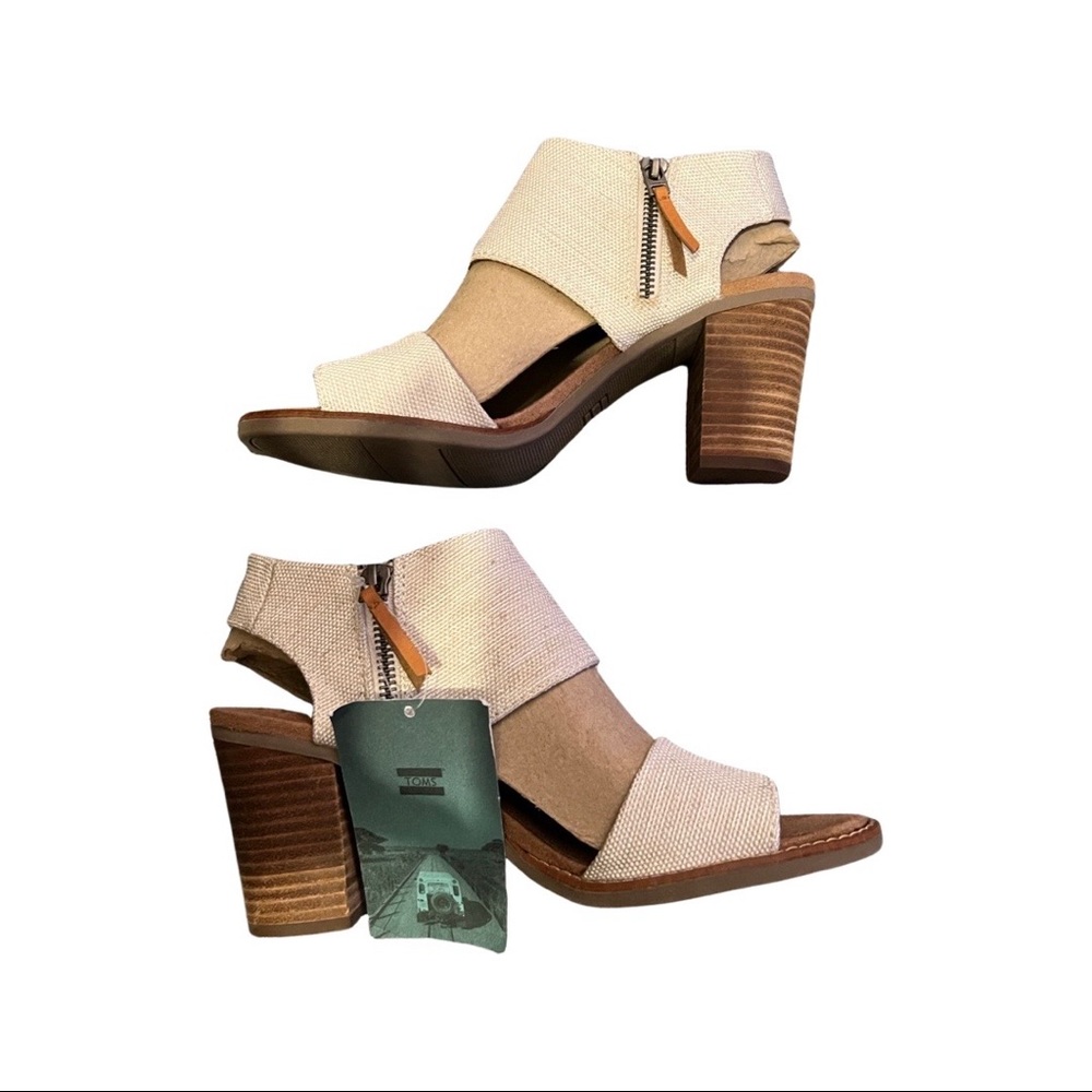 TOMS Majorca cutout chunky heeled sandal-size 8.5; brand new in box